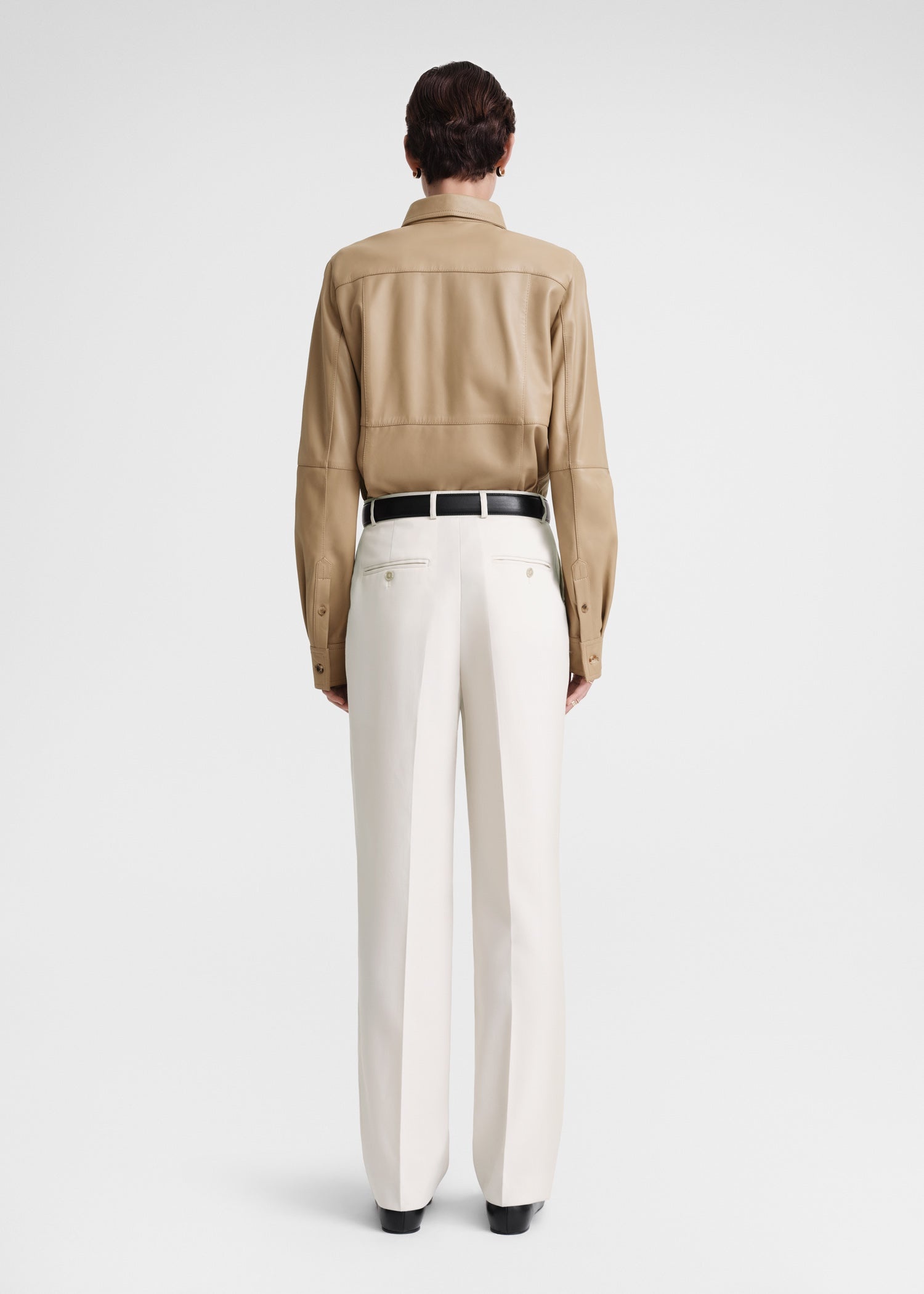 Slim leather shirt biscuit - 5