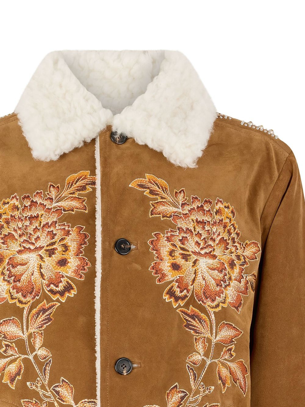 embroidered suede jacket - 7