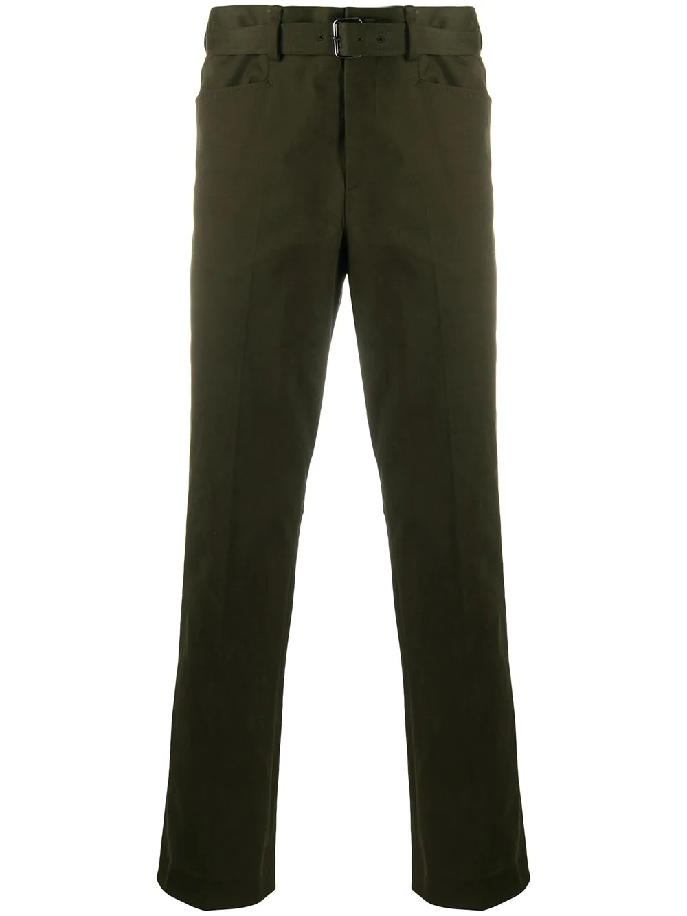 belted straight-leg trousers - 1