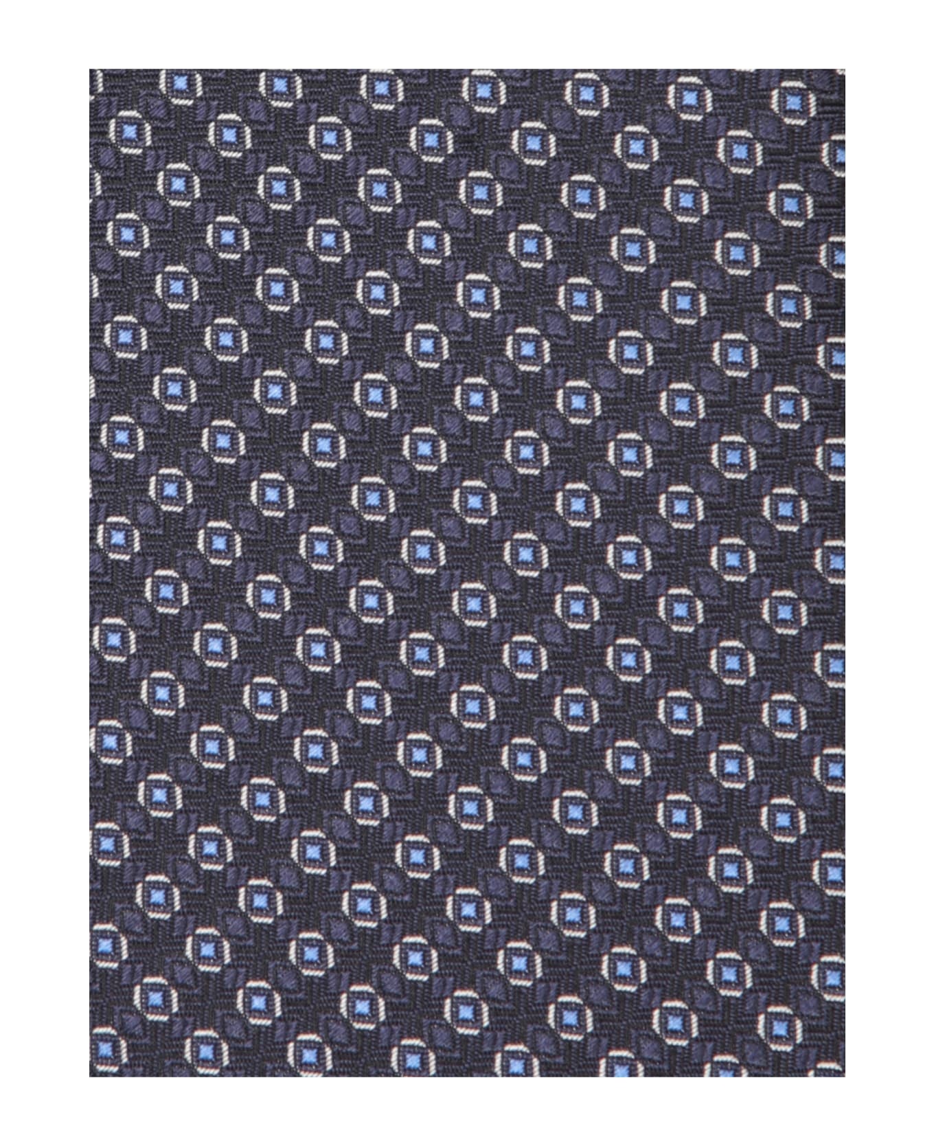 Blue Patterned Silk Tie - 2