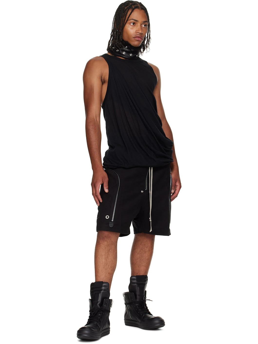 Black Concordians Shearling Neck Band - 4