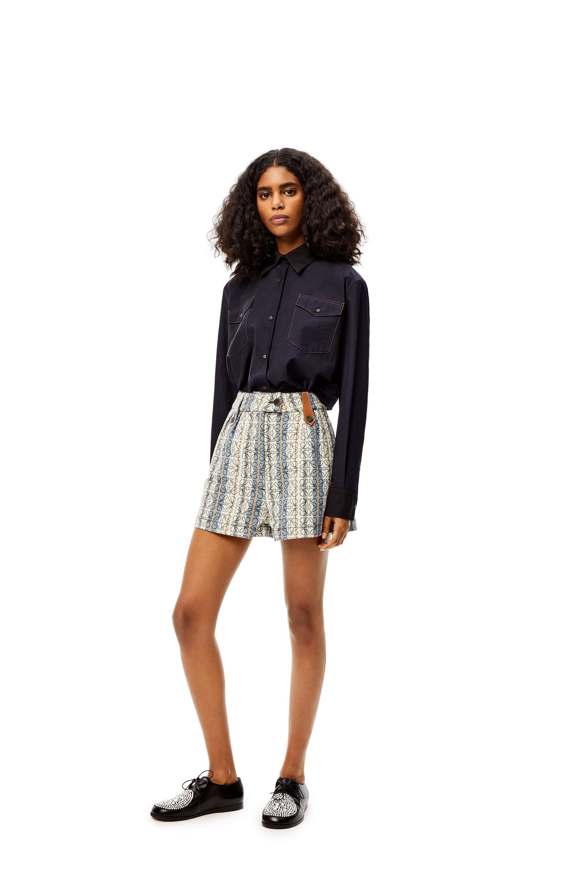 Stripe Anagram jacquard shorts in cotton - 7