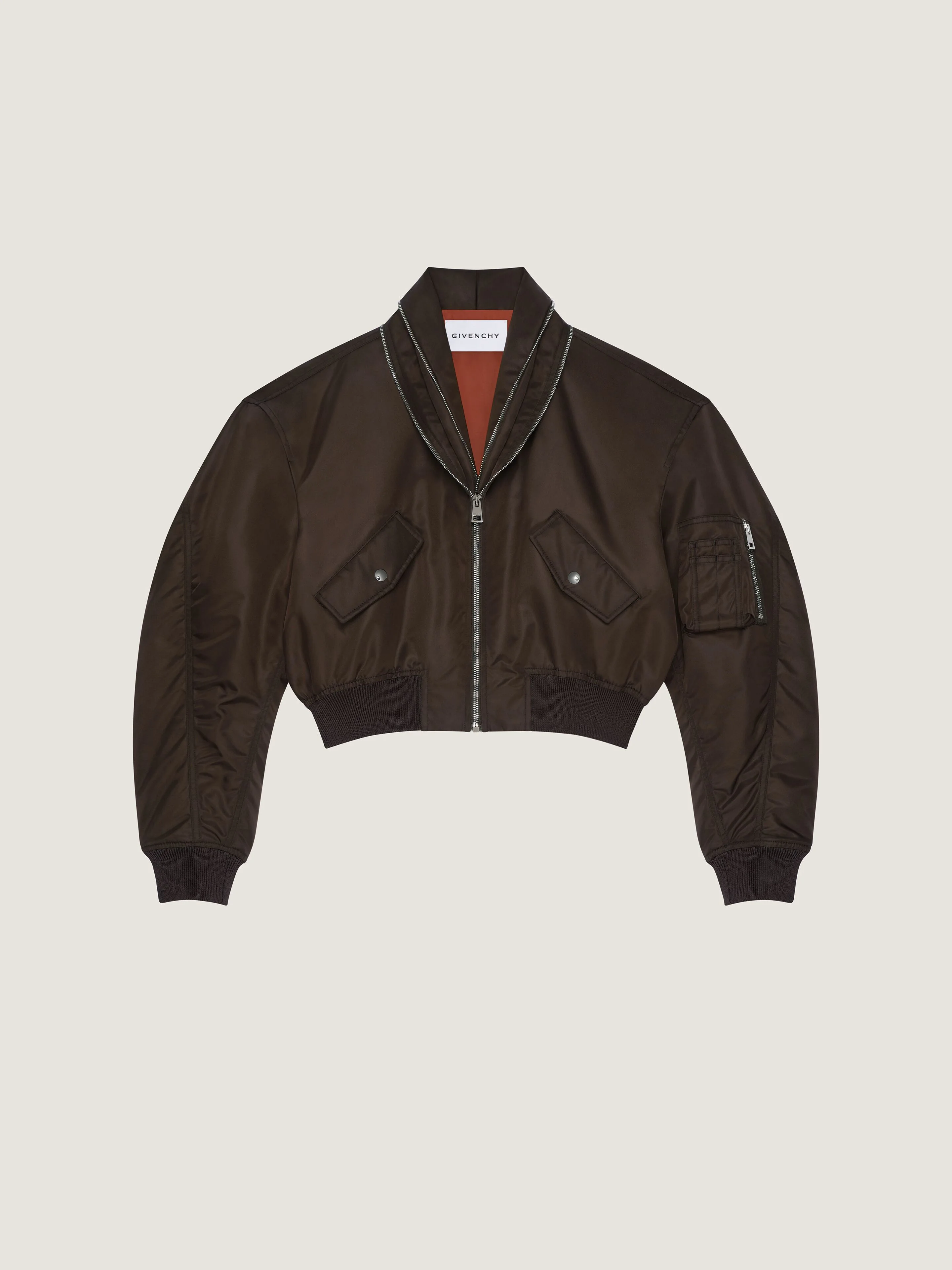 BOMBER WITH ZIPPED SHAWL COLLAR IN NYLON - 1