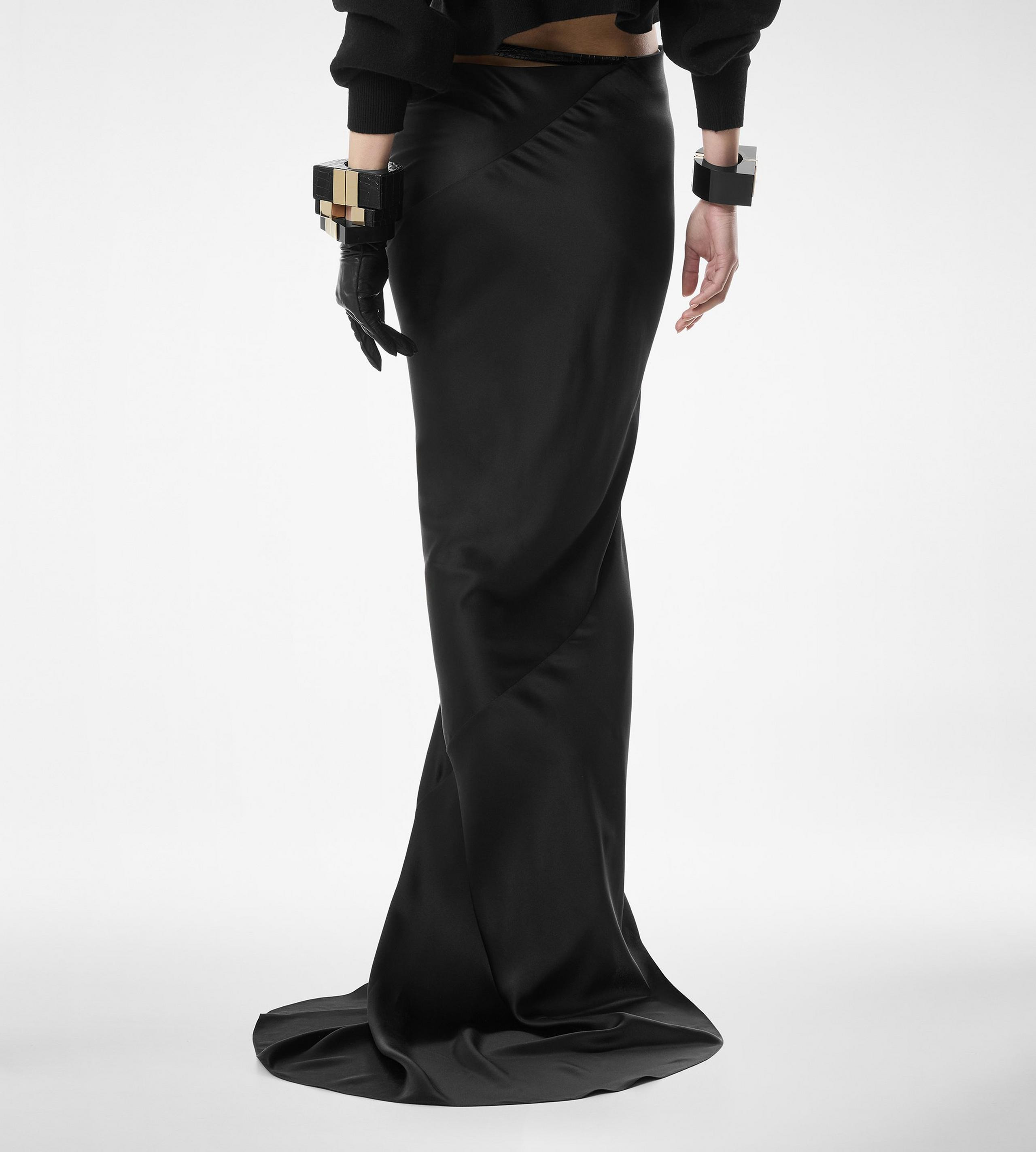 SILK SATIN LONG BIAS SKIRT - 4