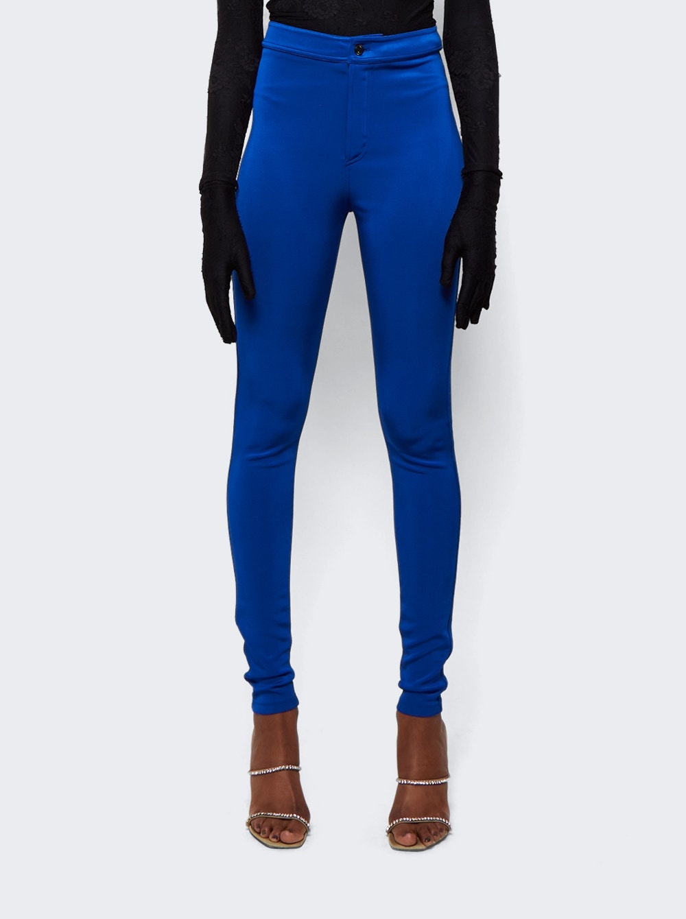 Slim-fit Silk Jersey Pants Bleu Roi - 3