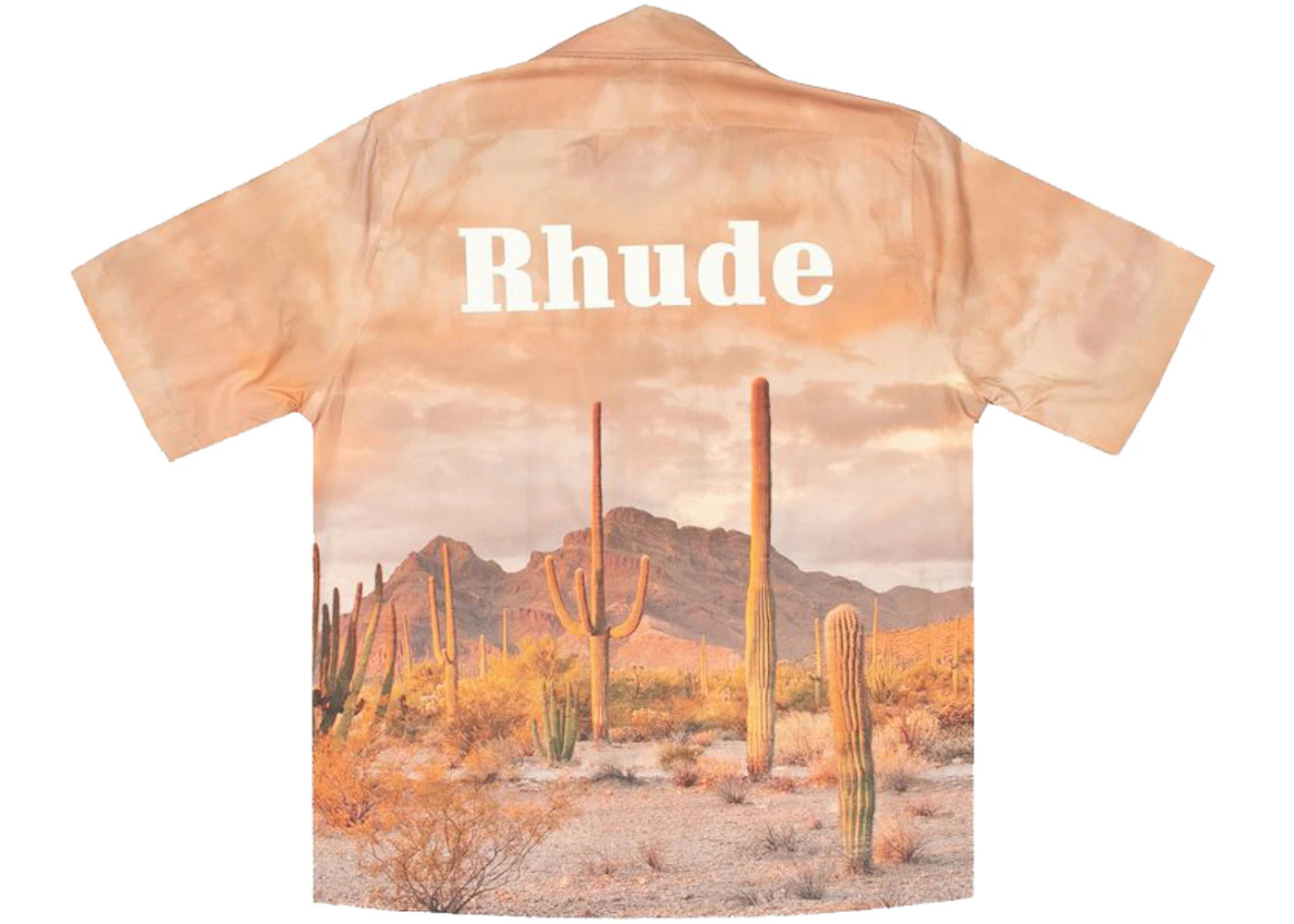 Rhude Cactus Button Up Bowling Shirt Pink - 2