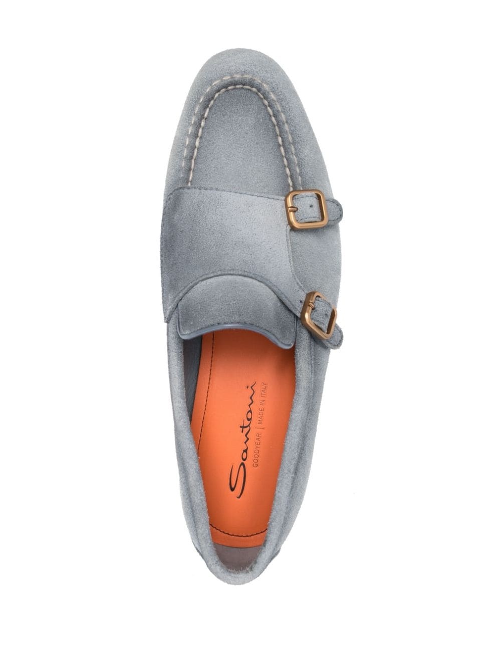 double-buckle suede monk shoes - 4