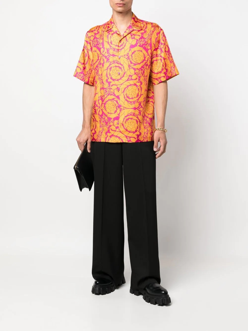 Barocco-print silk shirt - 2