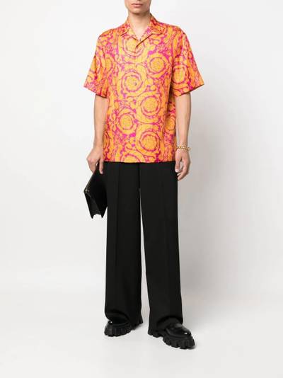 VERSACE Barocco-print silk shirt outlook