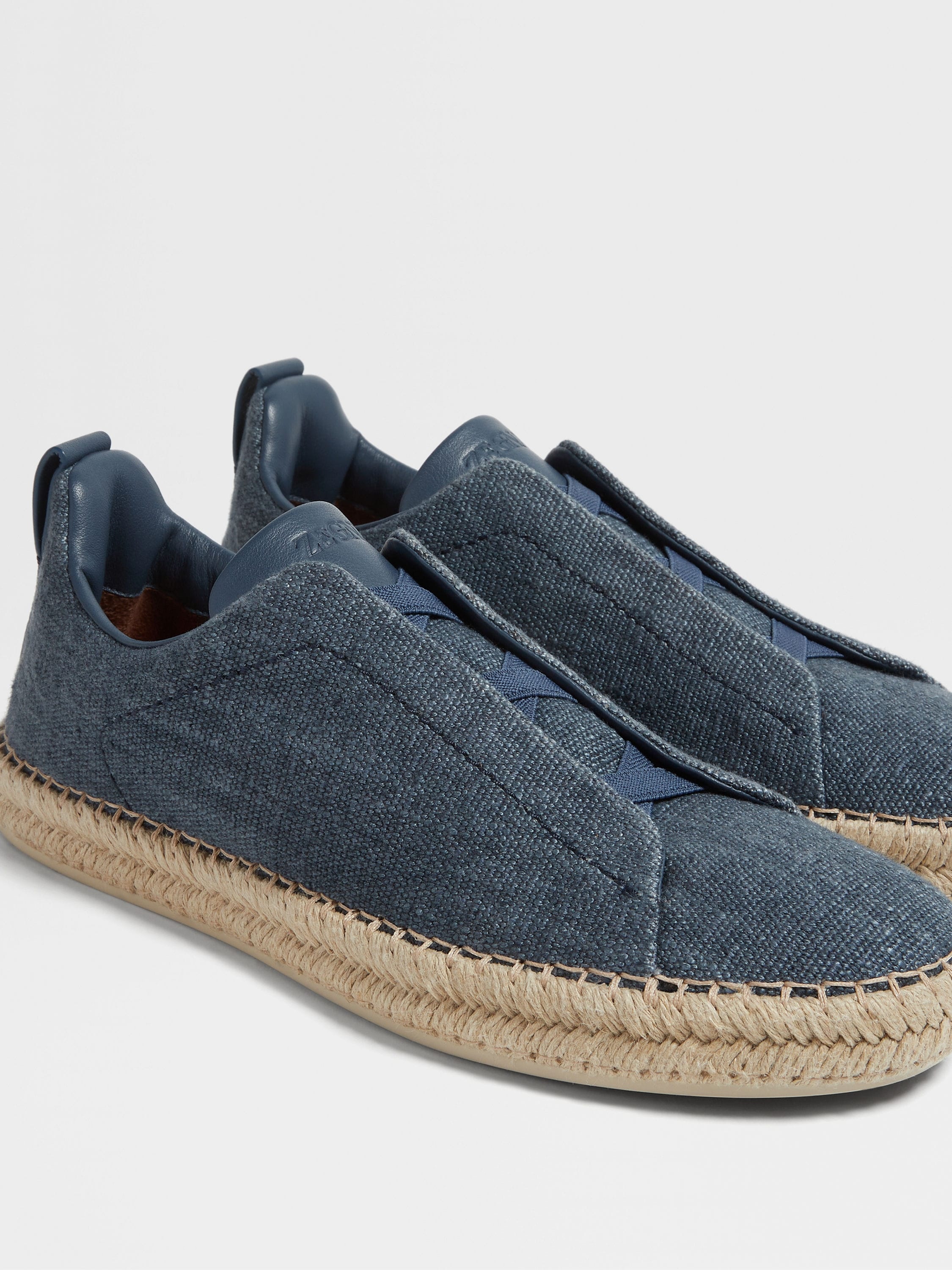 BLUE LINEN BLEND TRIPLE STITCH™ ESPADRILLES - 2