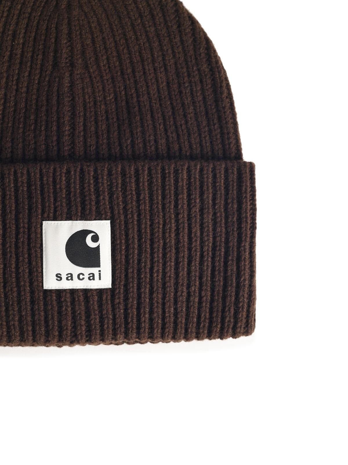 Sacai Brown Wool Blend Beanie Men - 3