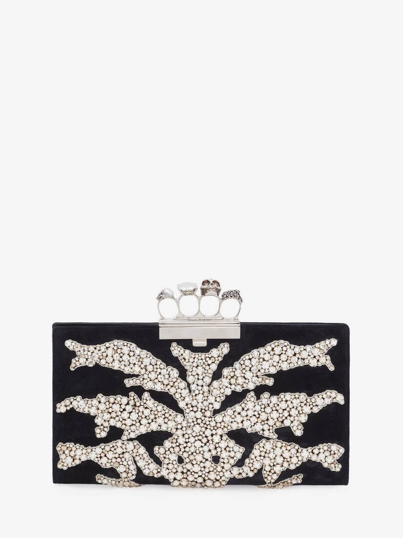 Women's Jewelled Flat Pouch in Black 1