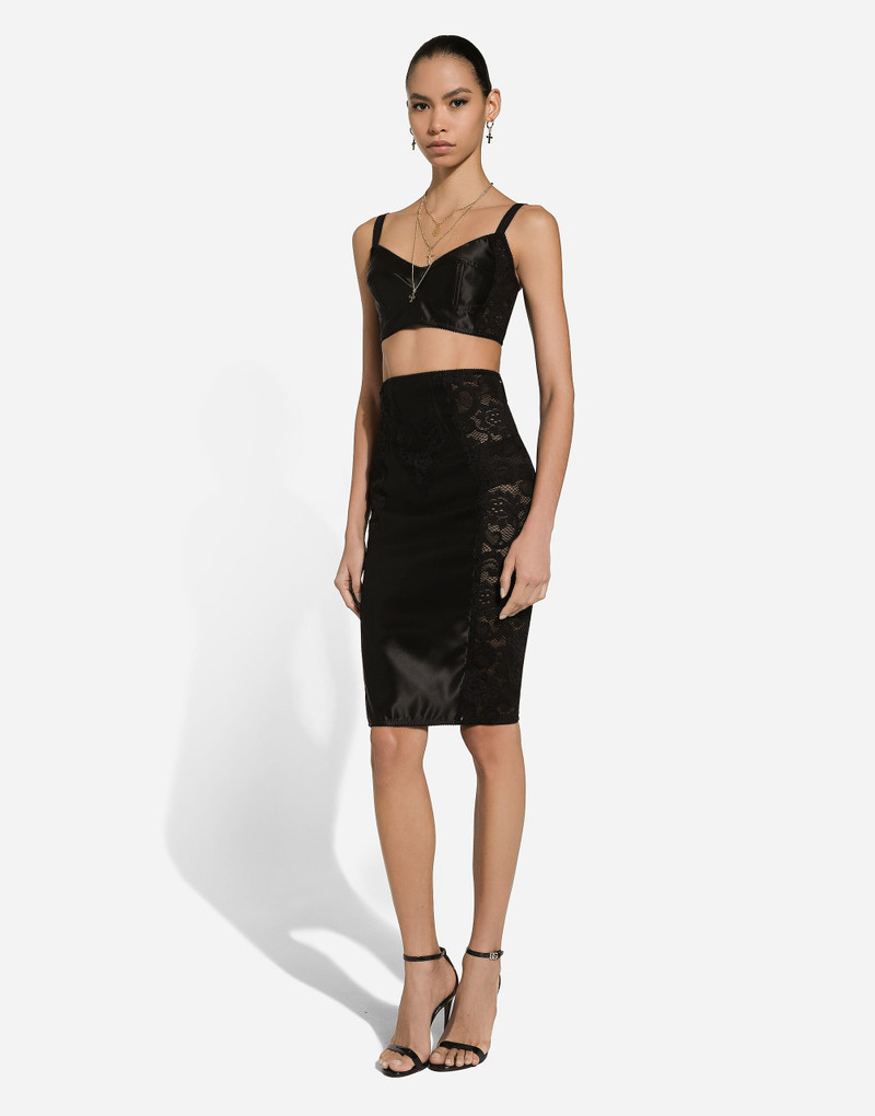 Dolce & Gabbana Satin and lace bralette top outlook