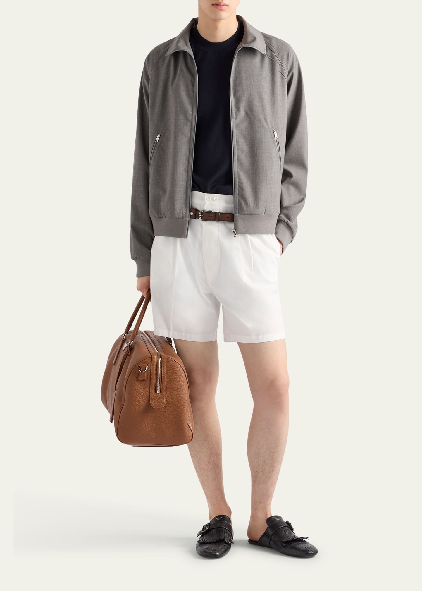 Men's Cashmere and Silk Knit Short-Sleeve Sweater - 2