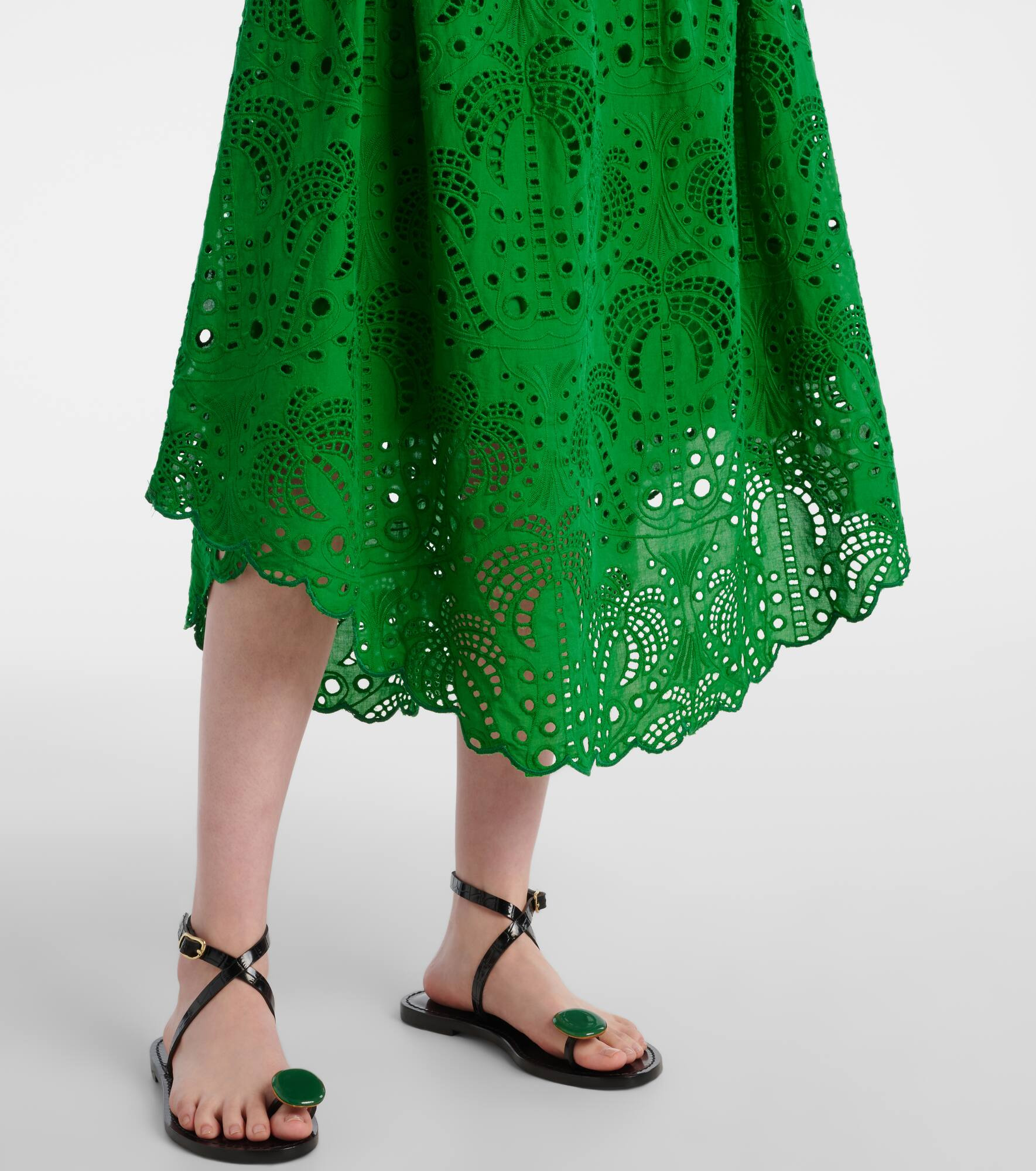 Embellished cotton midi dress - 5