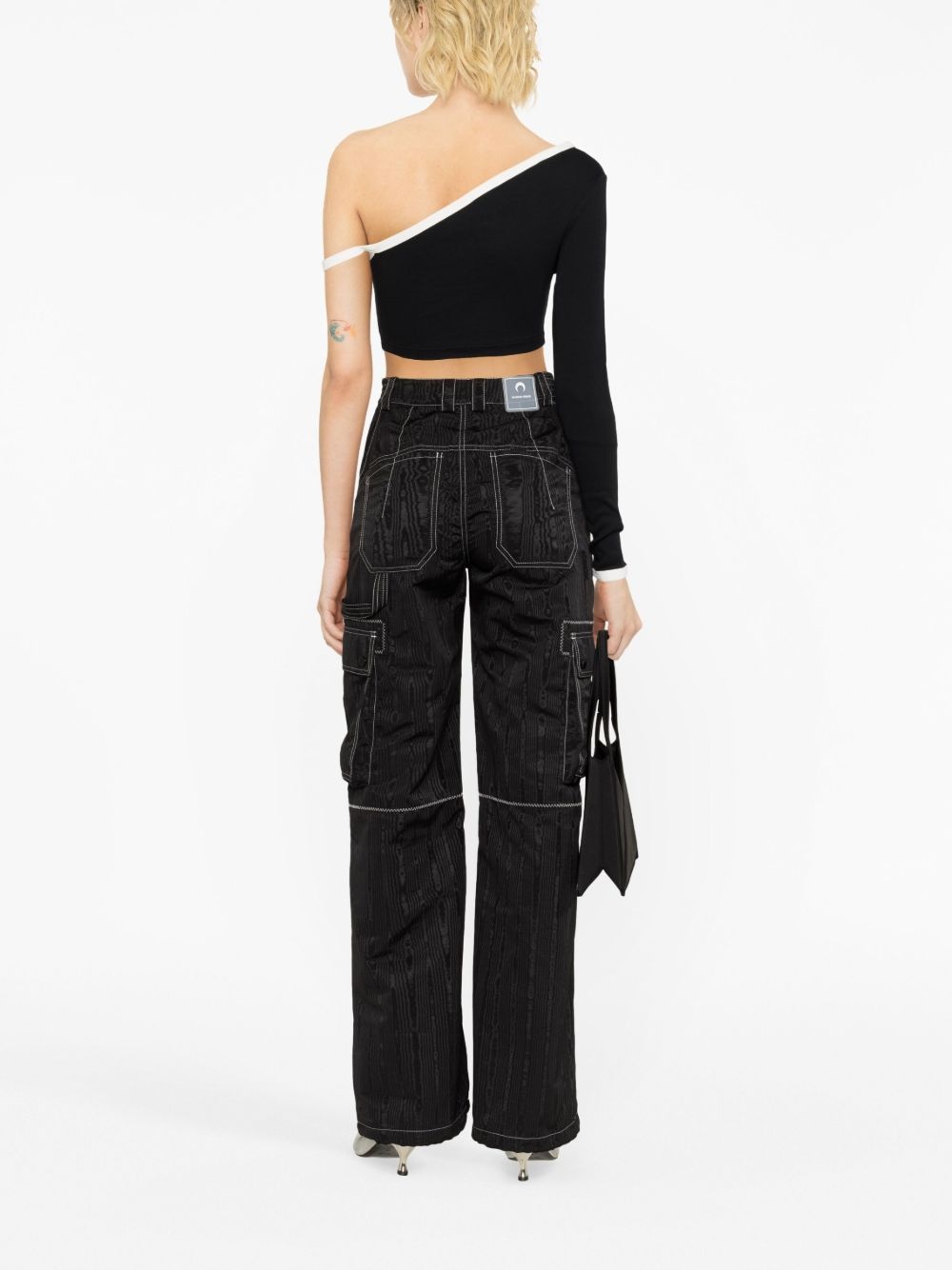 one-shoulder knit crop top - 3