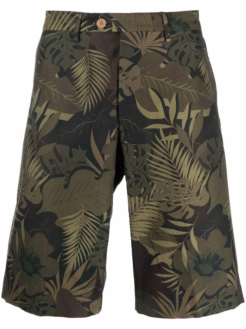 leaf-print bermuda shorts - 1