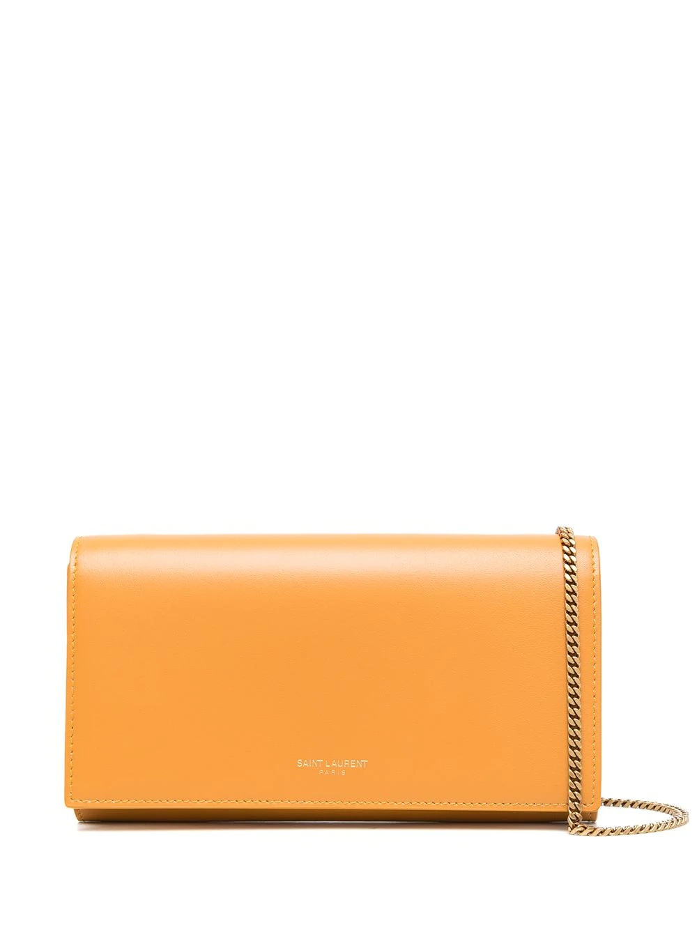 logo-stamp leather clutch bag - 1