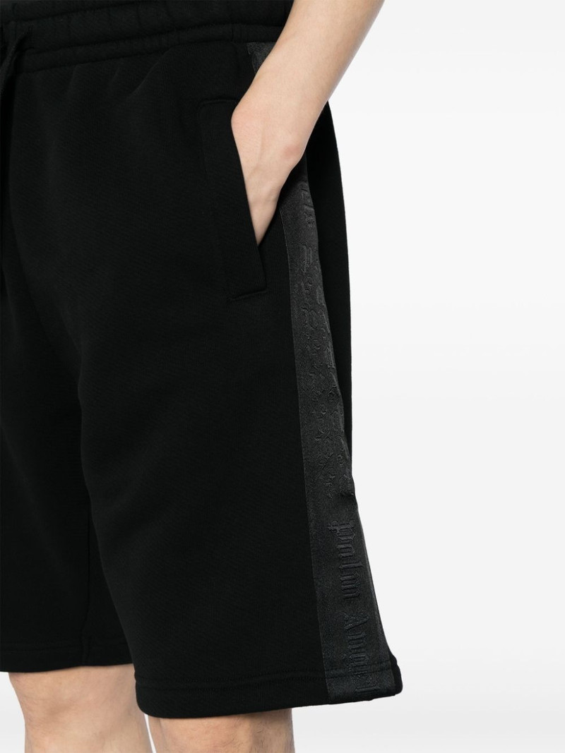 logo-tape cotton track shorts 5