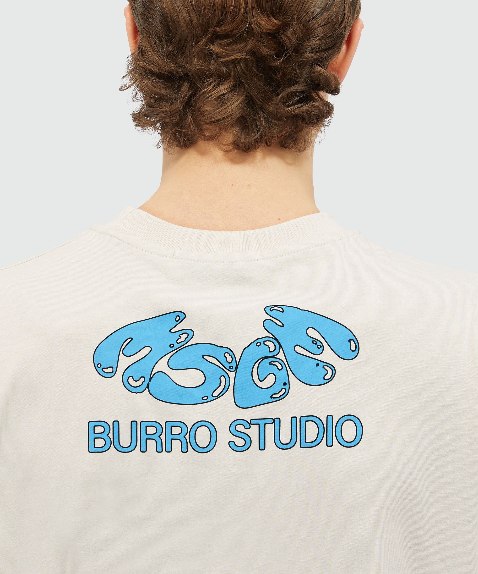 Organic cotton "Fantastic Green Burro Studio" beige T-shirt - 5