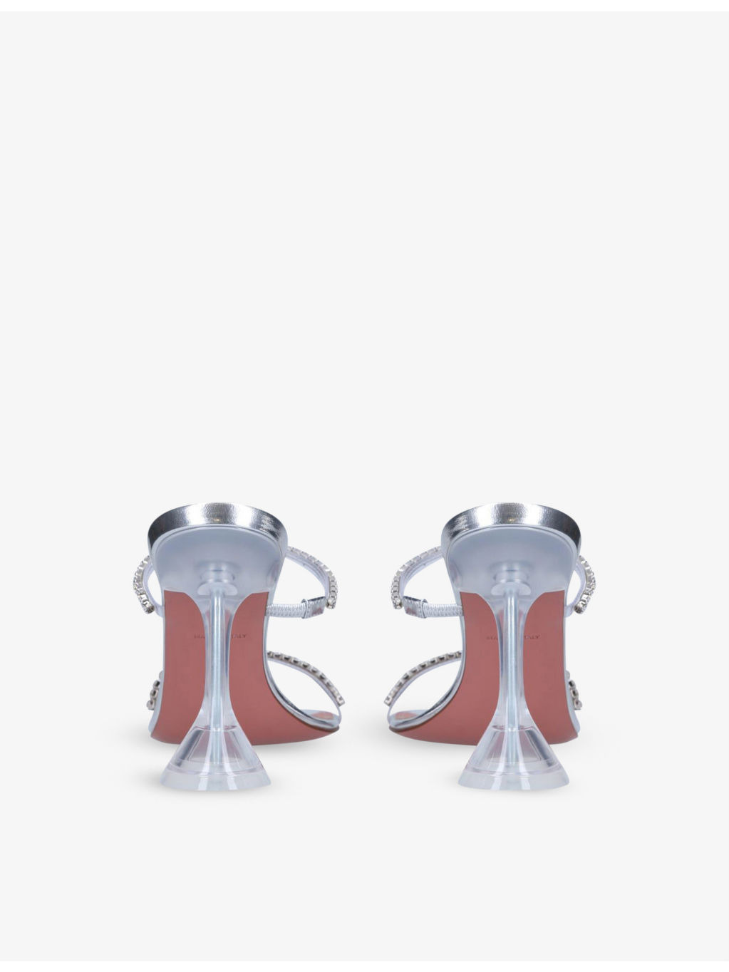 Gilda crystal-embellished leather heeled mules - 4