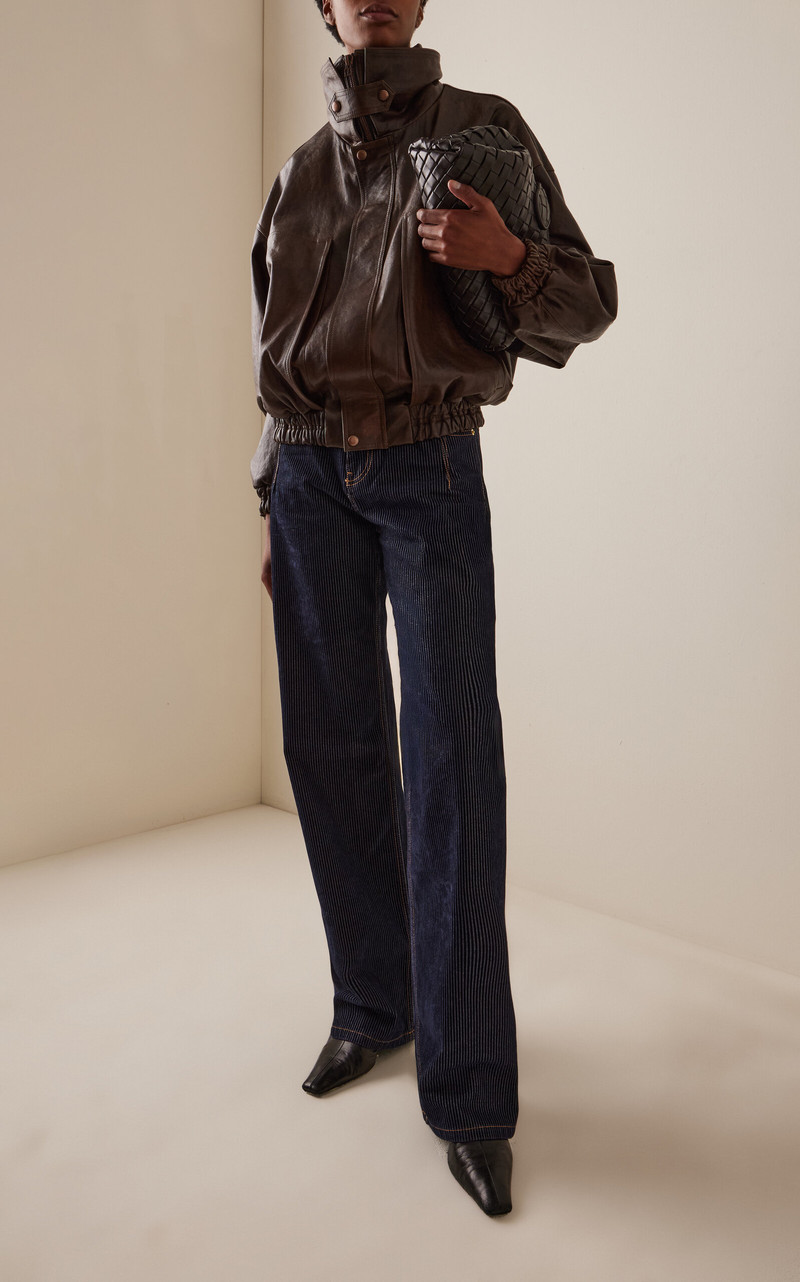 DARKPARK Lu Metallic-Corduroy Straight-Leg Jeans dark wash outlook