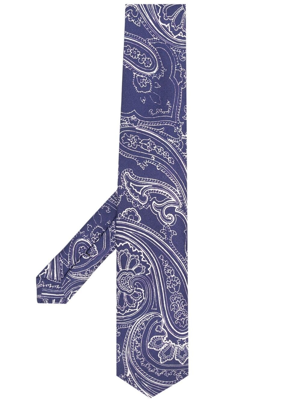 paisley print silk tie - 1