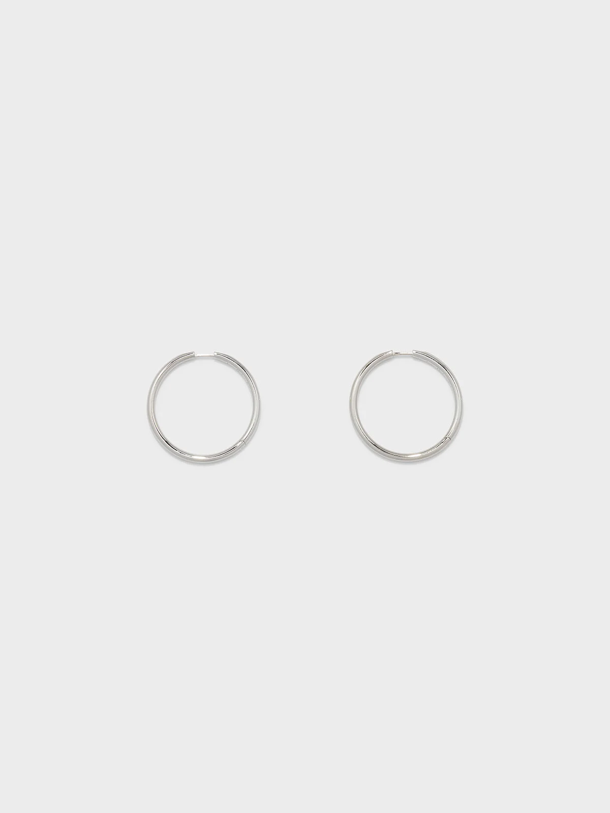 Elona Large Palladium-Plated Hoop Earrings - 1