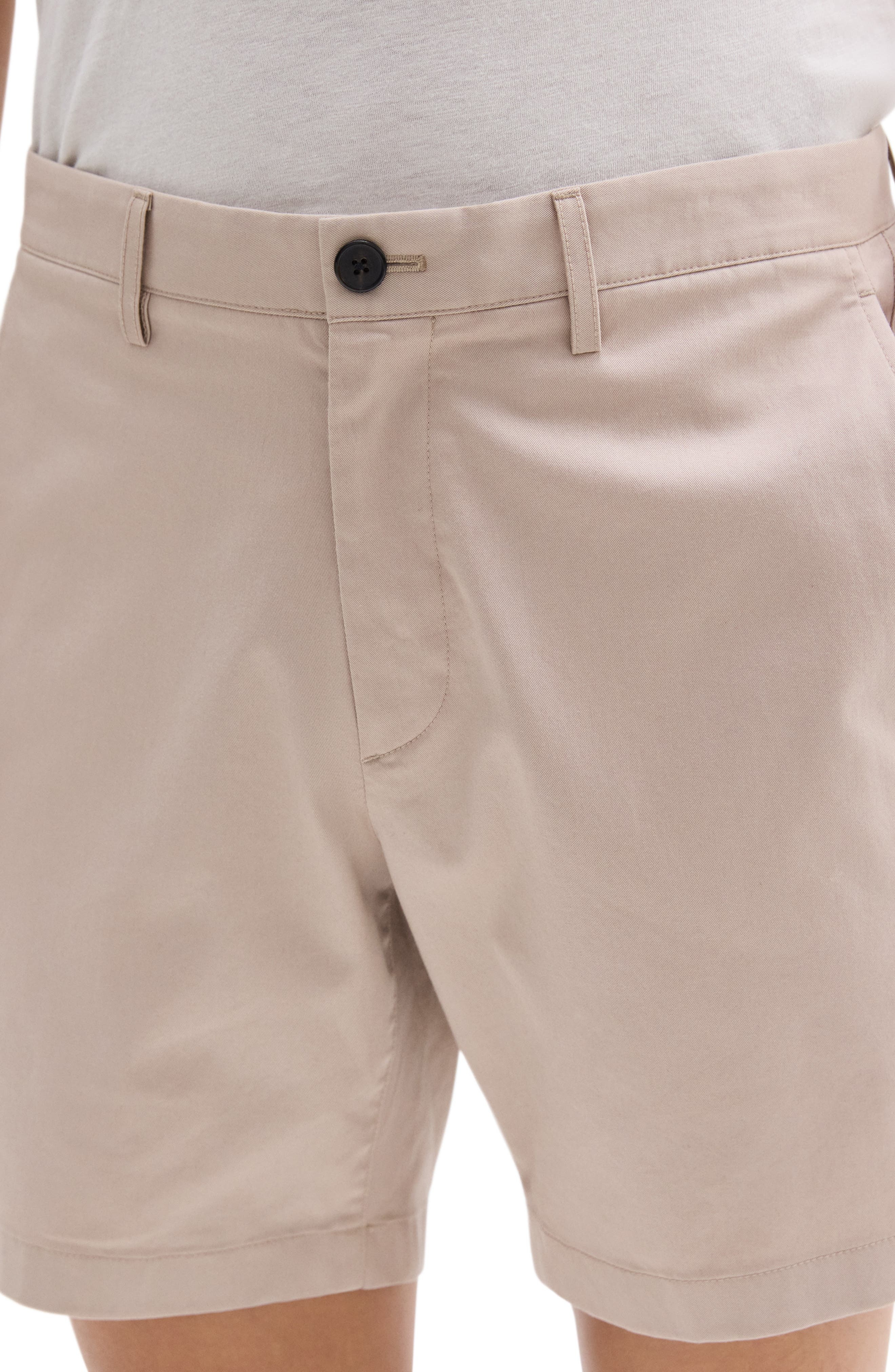 Theory Zaine Cotton Blend Shorts in Earl Grey at Nordstrom - 4