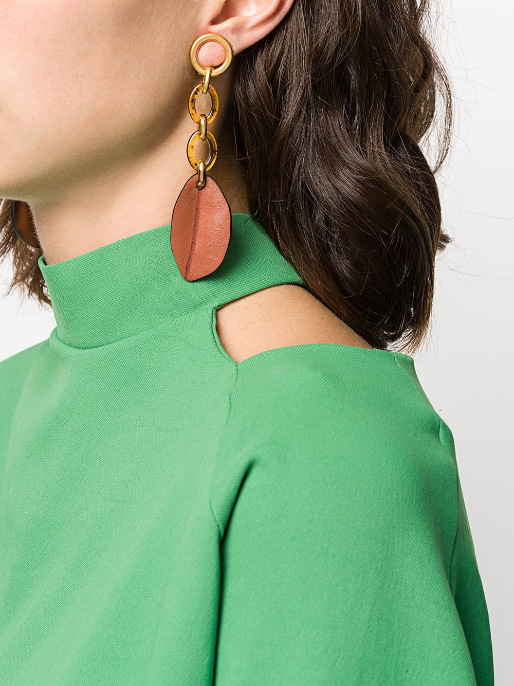 leaf drop earrings - 2