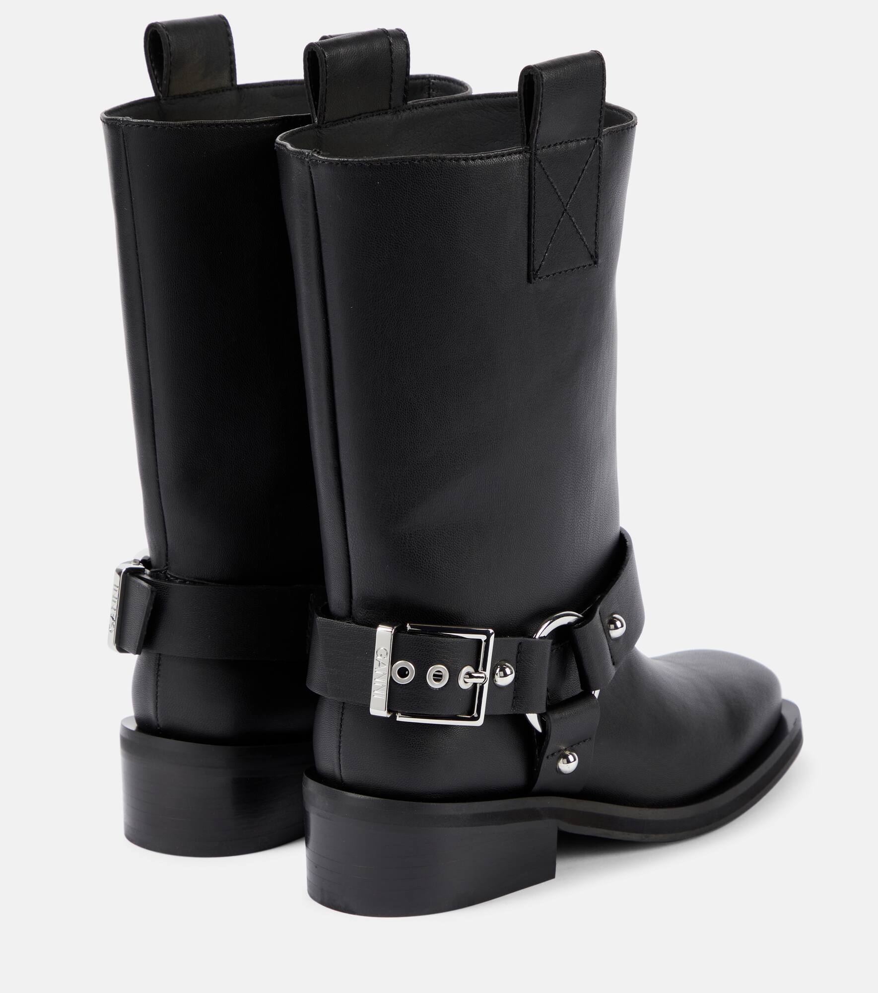 Faux leather biker boots - 3