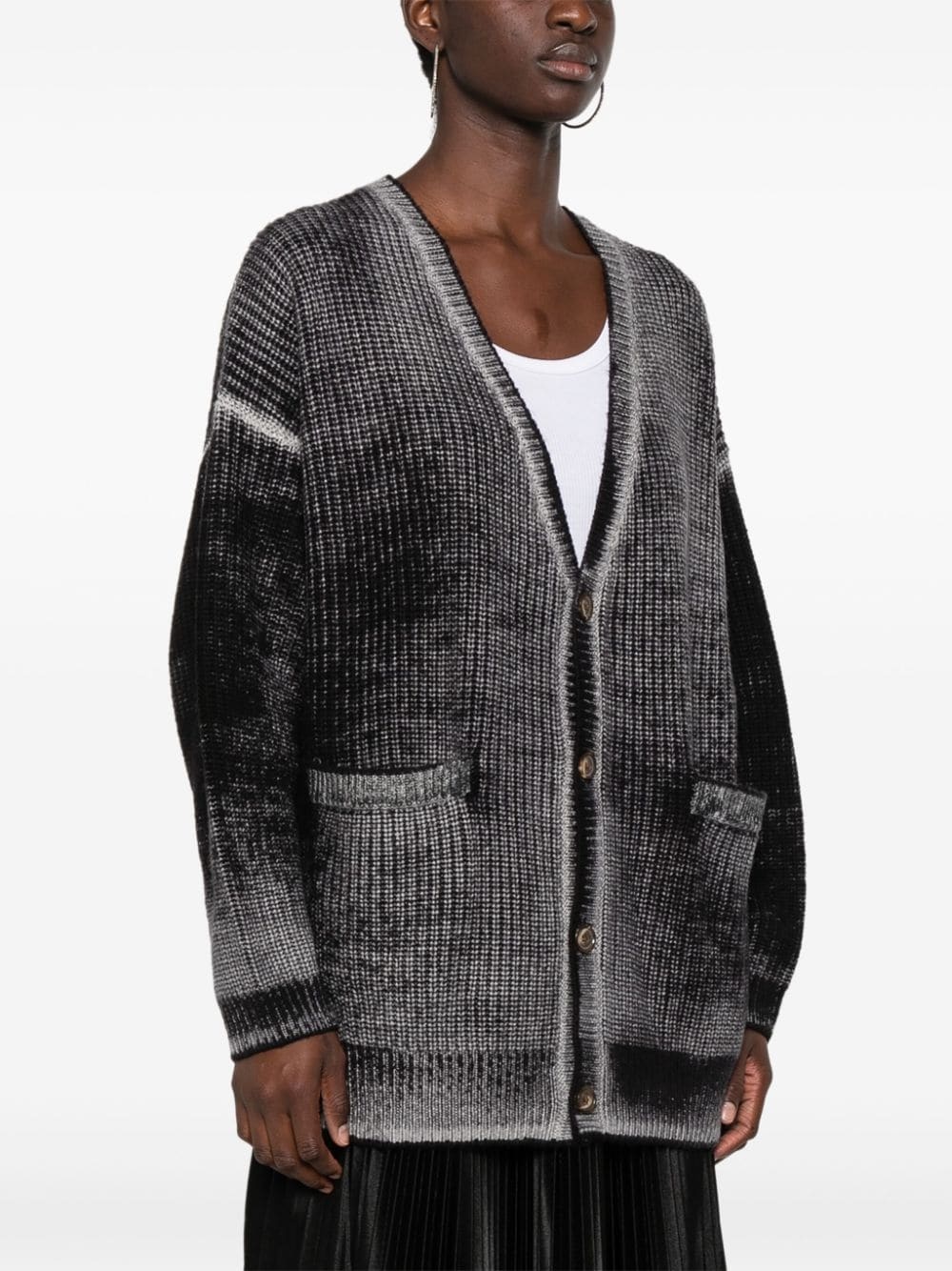 faded-effect cardigan - 3