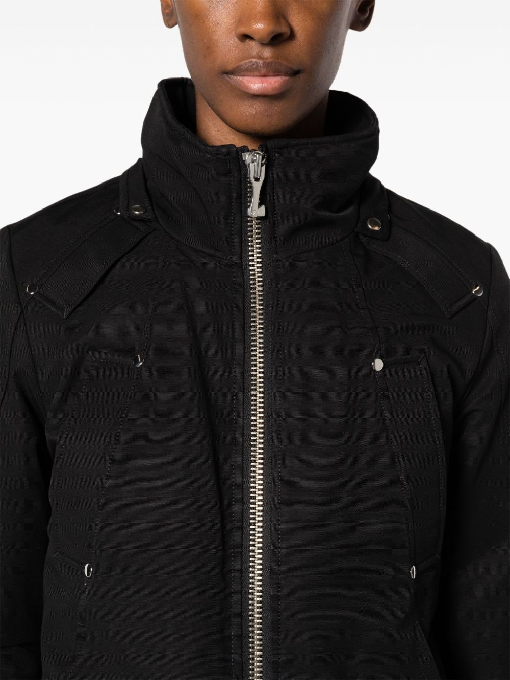 Ballistic high-neck studded hooded jacket - 6