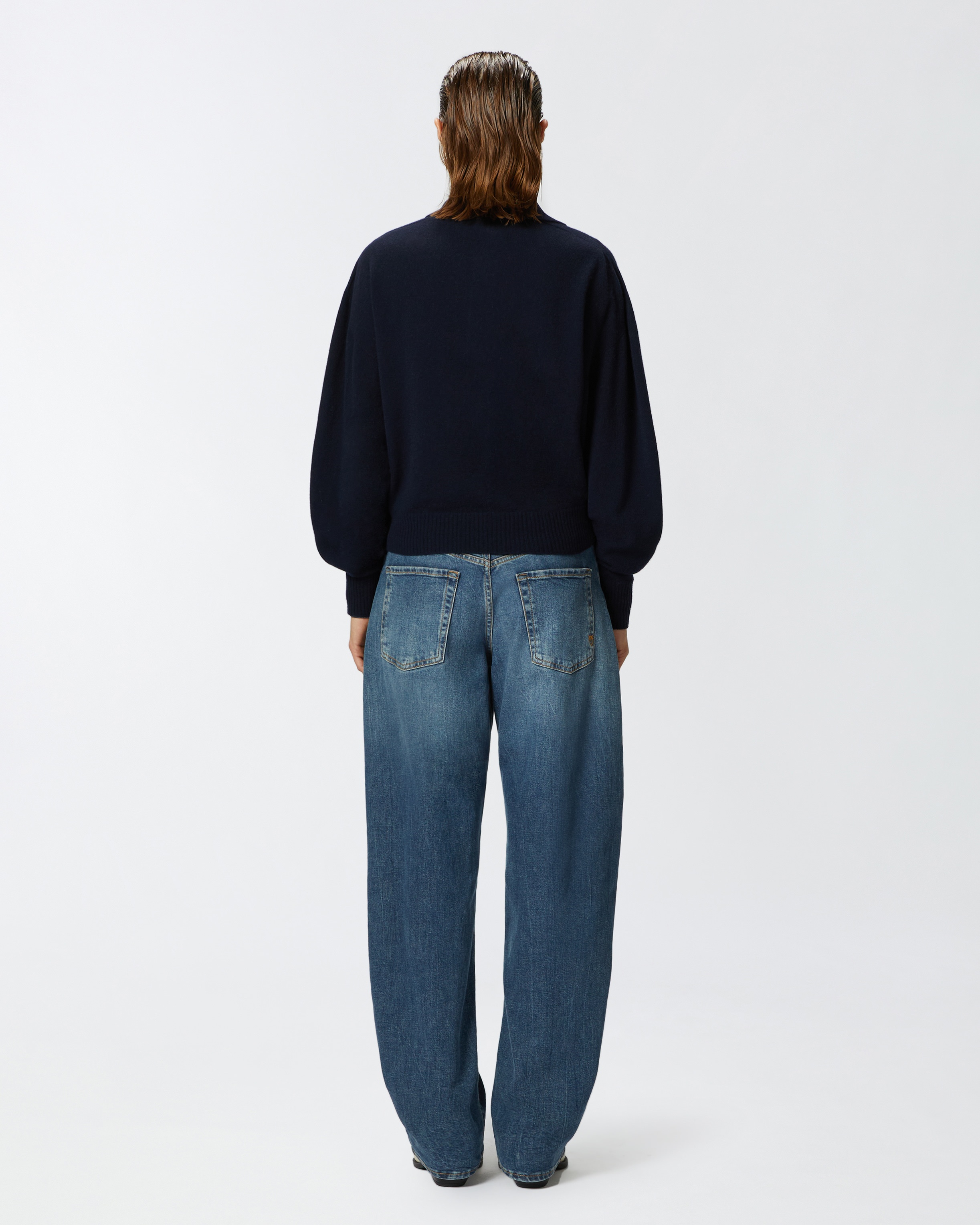 SHORT CASHMERE-BLEND SWEATER WITH COLLAR - 4