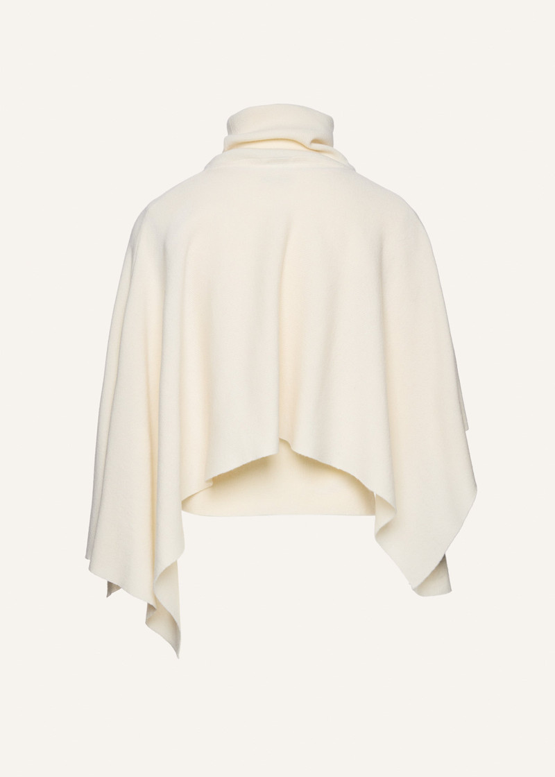MAGDA BUTRYM Asymmetrical wool knit top in cream outlook
