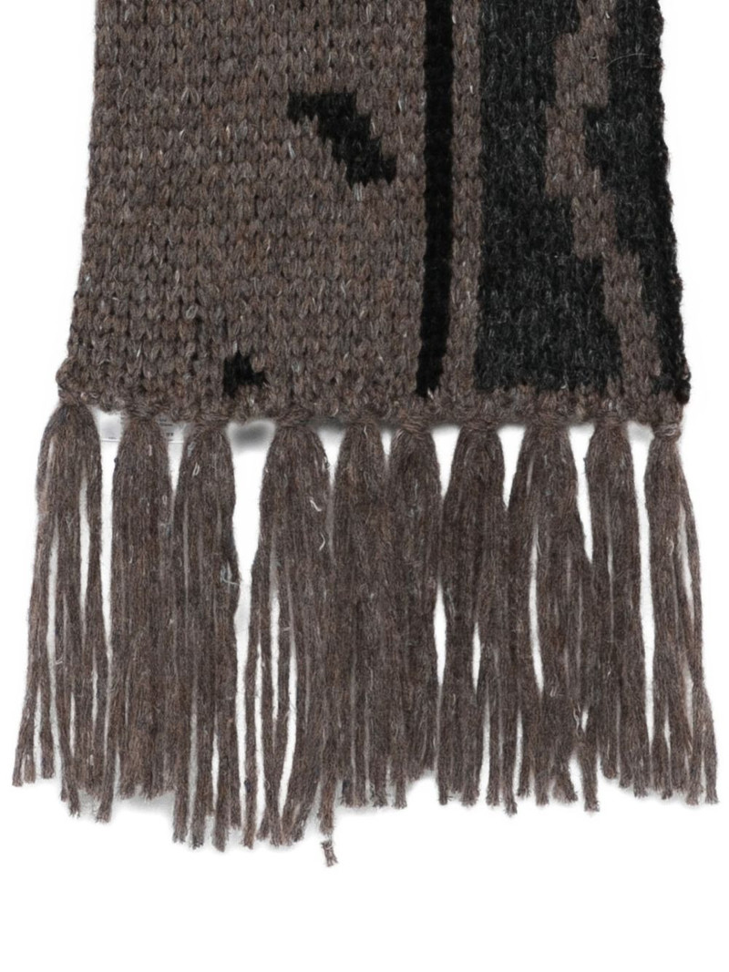 floral-pattern fringed scarf 3