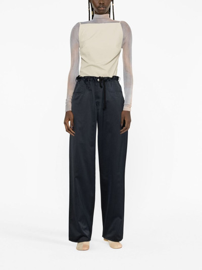 MM6 Maison Margiela drawstring straight-leg trousers outlook