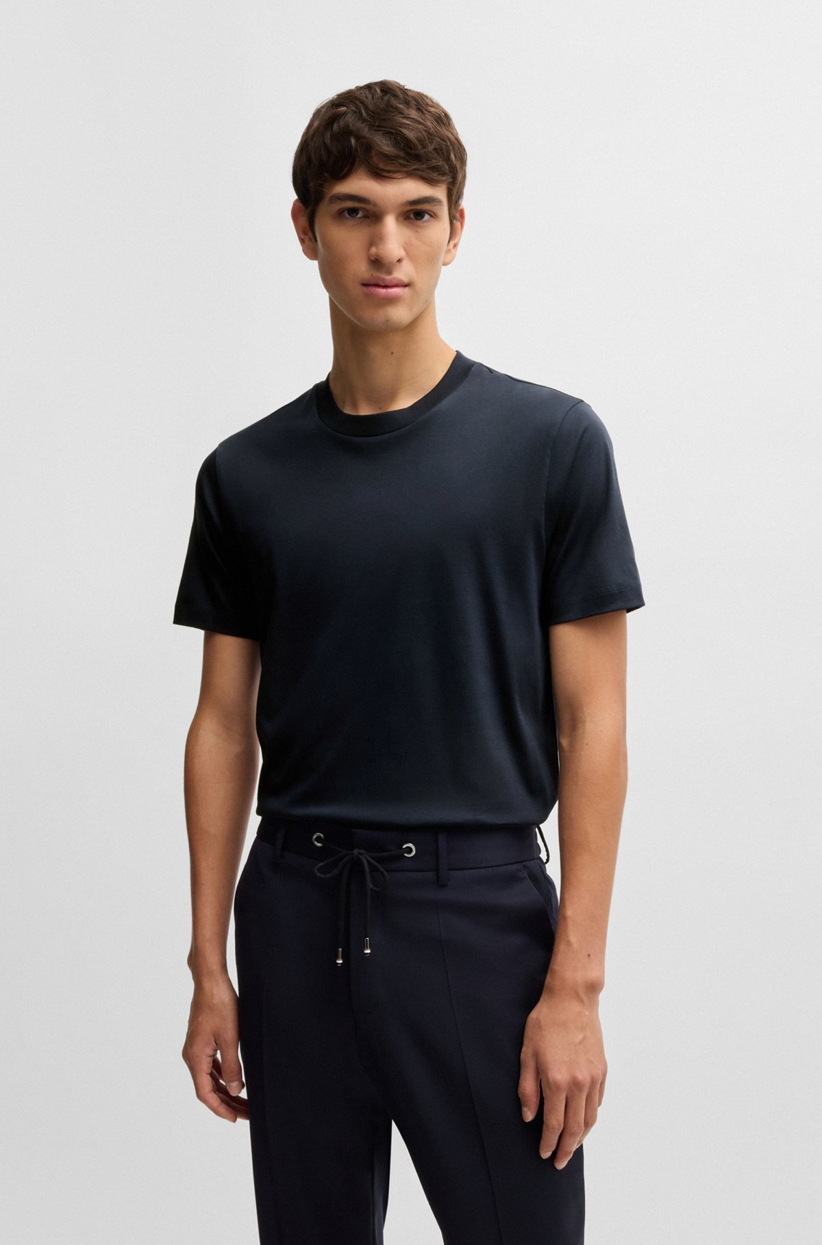 SLIM-FIT T-SHIRT IN MERCERIZED COTTON - 2