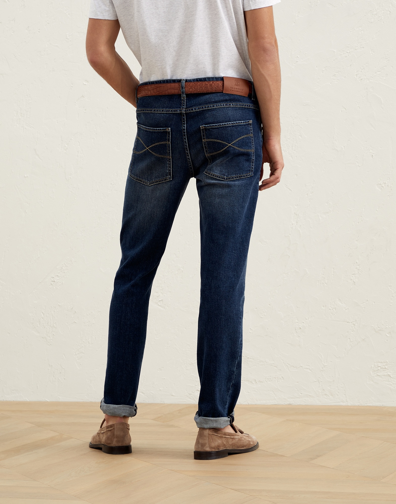 Comfort denim slim fit five-pocket trousers - 2