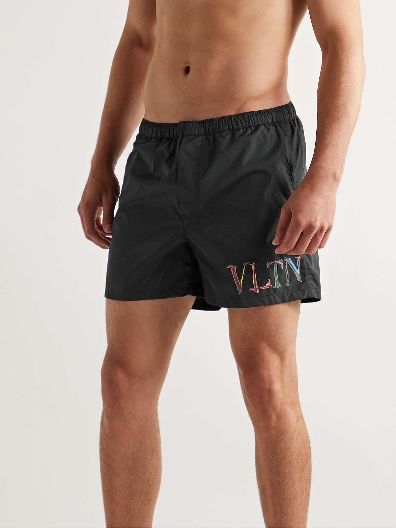 Mid-Length Logo-Print Swim Shorts - 2