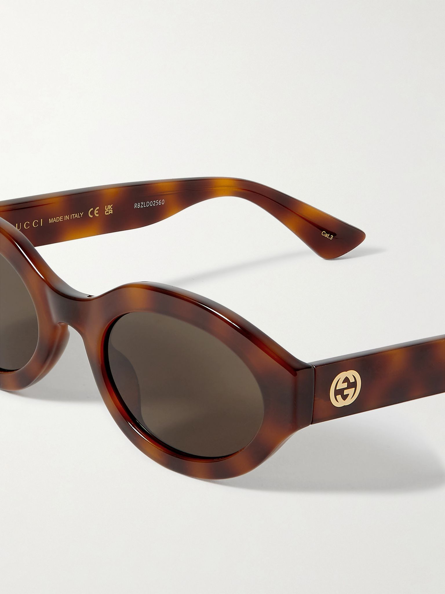 Oval-frame tortoiseshell acetate sunglasses Tortoiseshell - 4