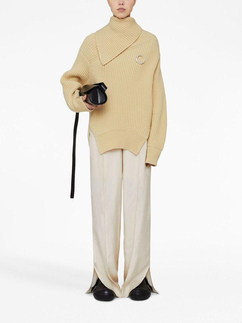Jil Sander foldover neck ribbed jumper outlook
