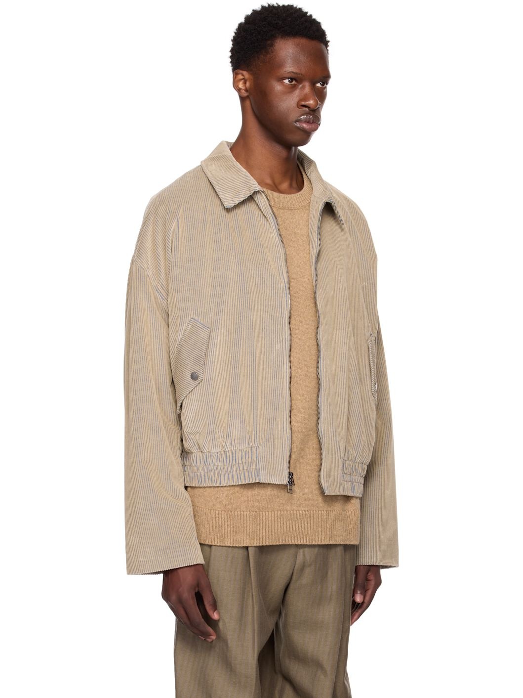 Beige Wale Cord Jacket - 2