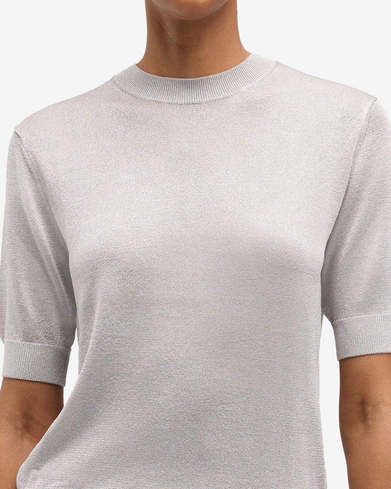 Short Sleeve Sweater in Silver Lurex 4