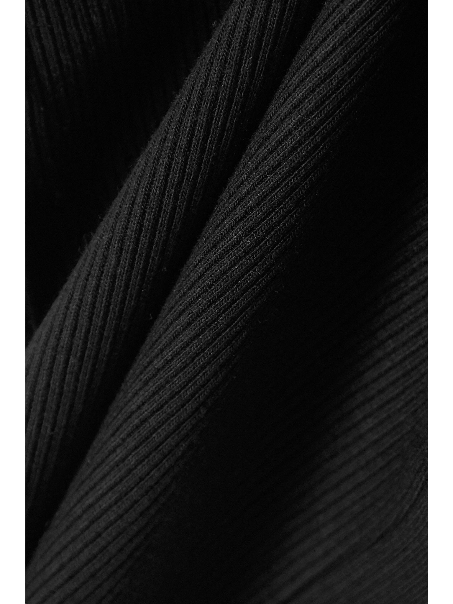 Poppy ribbed stretch organic cotton and Tencel-blend jersey tank Black - 4