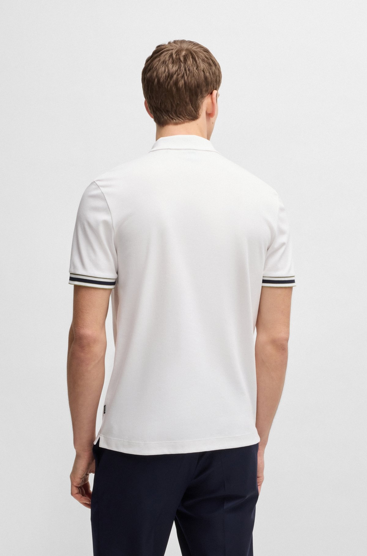 INTERLOCK-COTTON POLO SHIRT WITH CONTRAST TIPPING - 5