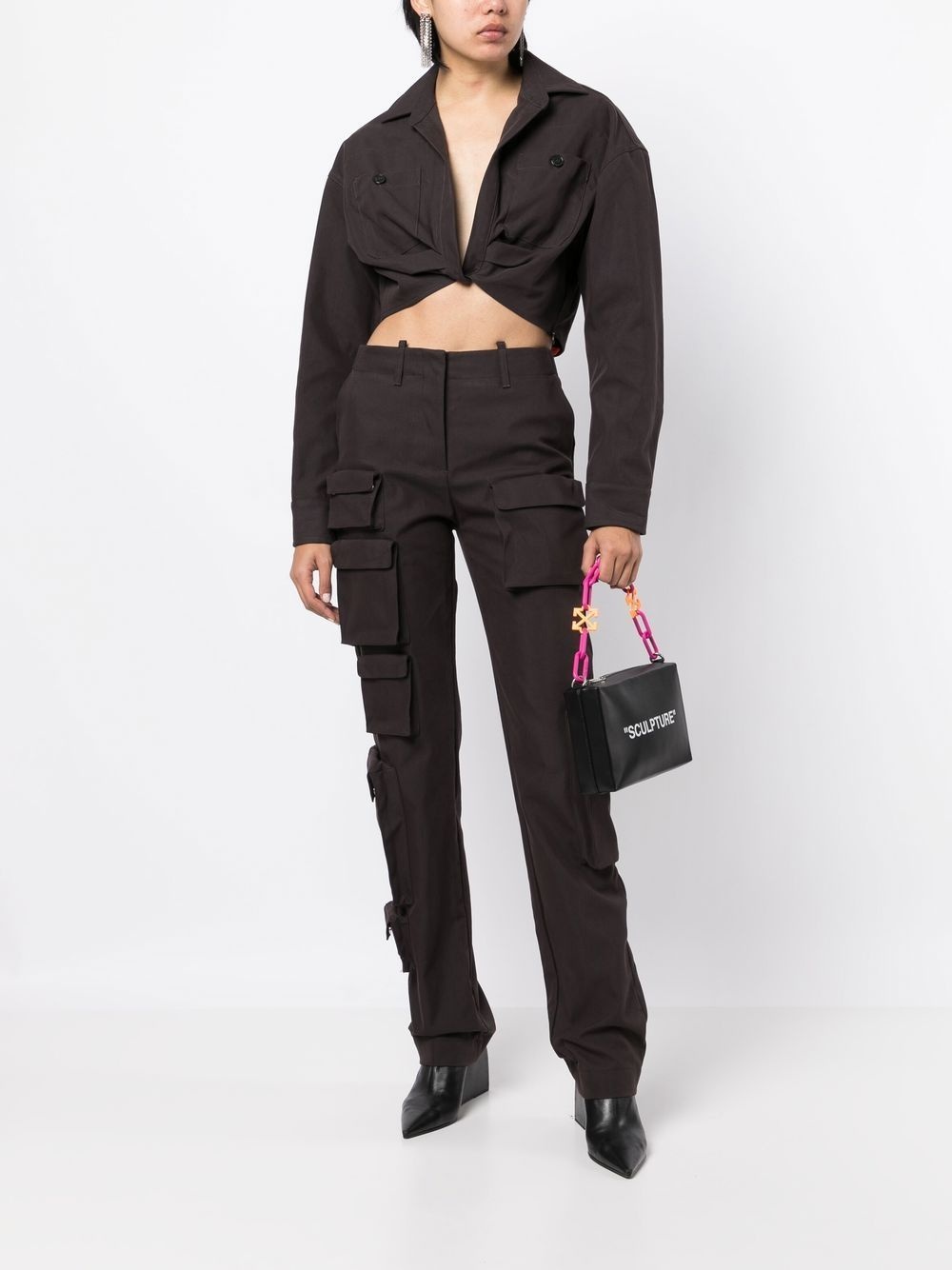 twisted cropped shirt - 2