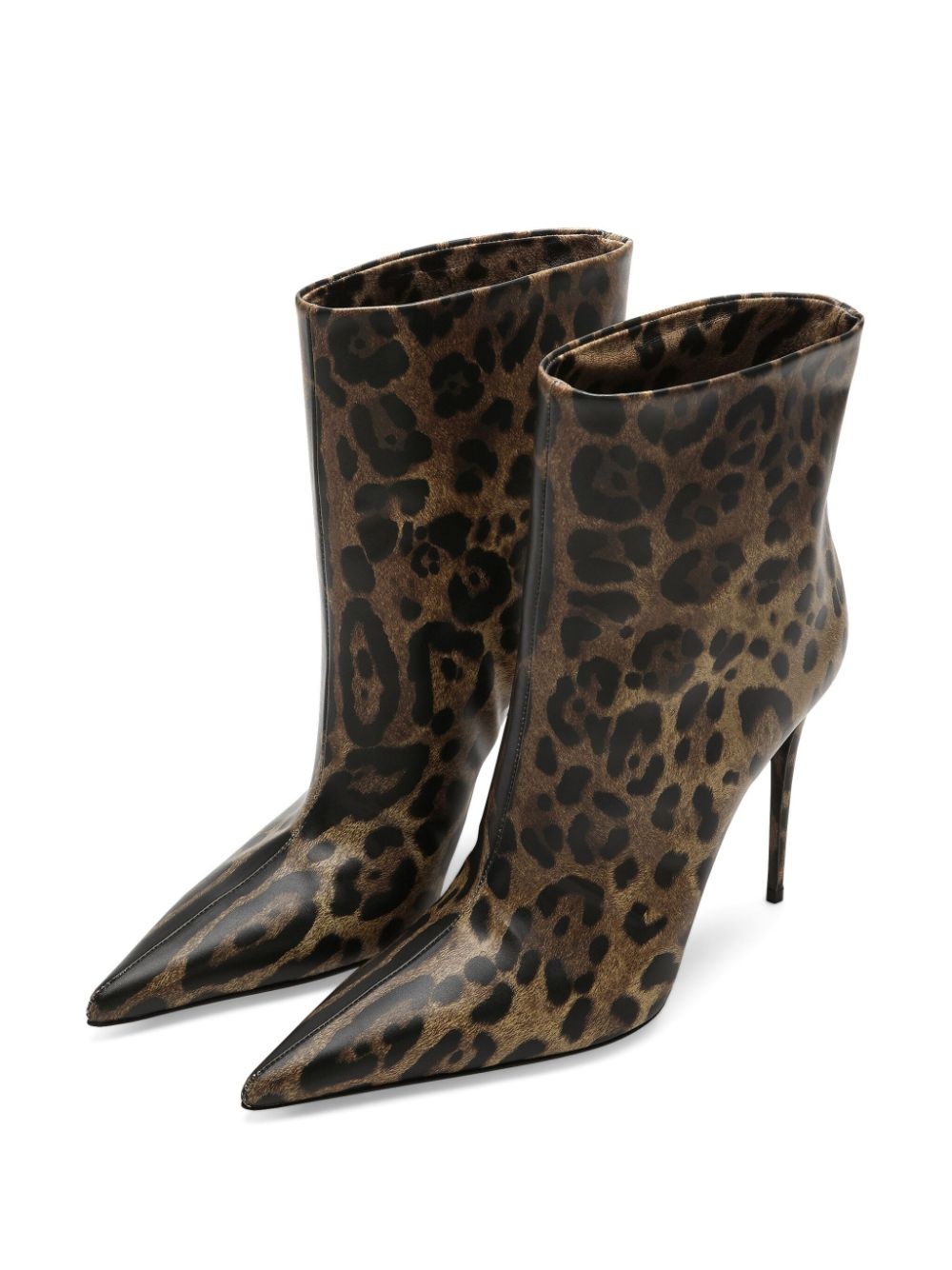 105mm leopard-print leather boots - 4