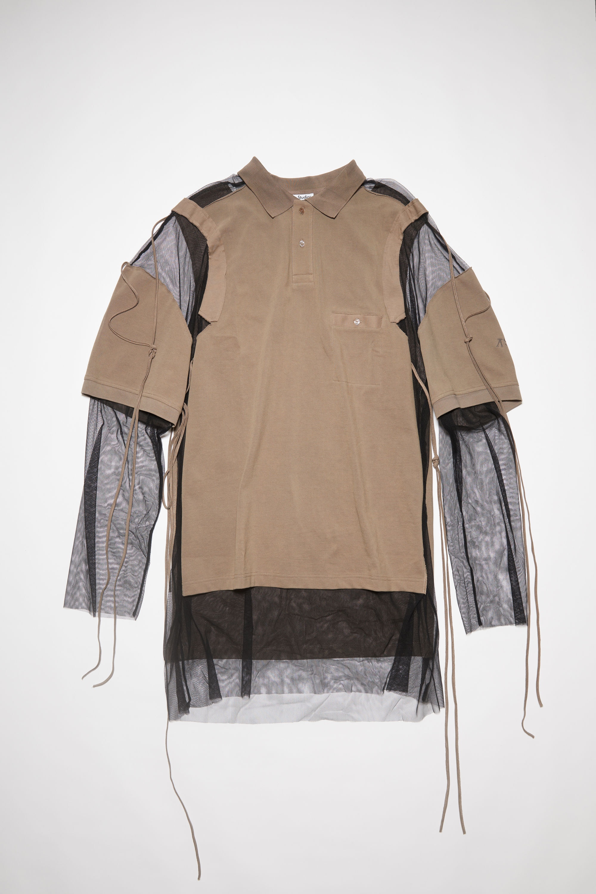 Polo tulle net dress - Taupe grey - 1