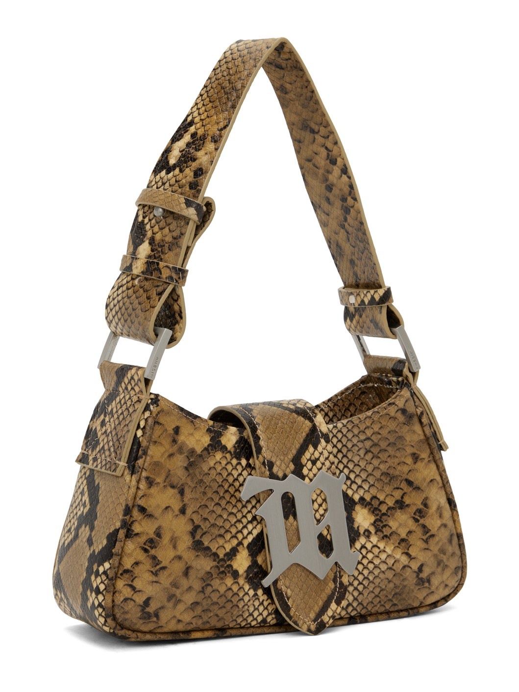 Beige Small Snake-Embossed Bag - 2